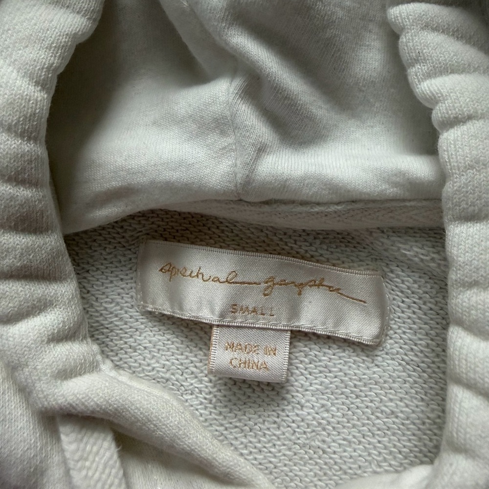 Spiritual Gangster White Crewneck Hoodie with Maroon Graphic Arch - Picture 4 of 4